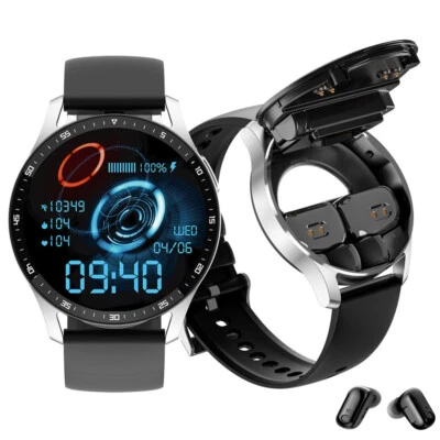 Smart Watch Men Women Smartwatch with Earbuds Stereo Wireless Earphones with Mic - Image 1 of 4