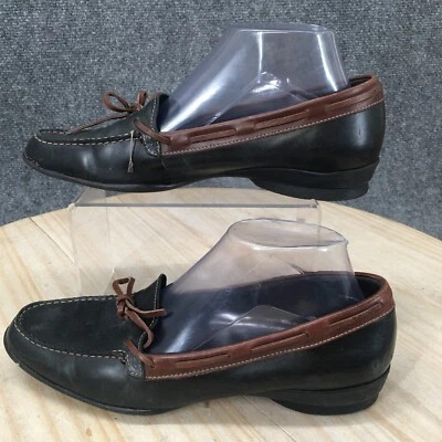 Munro American Shoes Womens 9 M Slip On Loafers Black Leather Moc Toe Bow - Image 1 of 4