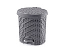 Hobby Life Rattan Effect Pedal Bin 3l Small Home Office Plastic Waste Dustbin