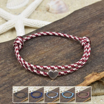 ❦ Armband Fußband KLARA | Segeltau | 3 mm | Slider | Verschiebeknoten | 07 ❦ - Bild 1 von 2
