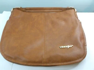 Wrangler Brown Leather Handbag Extension Zip To make Bigger or Smaller NWOT - Picture 1 of 8