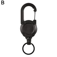 Outdoor Automatic Retractable Wire Rope Luya Anti-theft Tactical Keychains-US NE