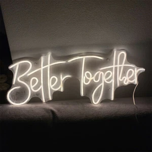 Better Together Neon Light LED Sign Dimmable Wedding Party Wall Hanging Artwork - Picture 1 of 5