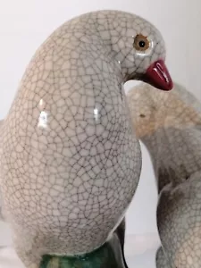 Antike Figur, chinesische Knisternglasur Porzellantauben - Bild 1 von 6