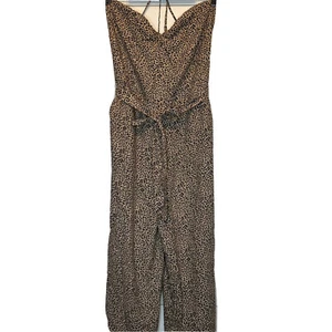 NEW Abercrombie & Fitch Jumpsuit Romper MEDIUM Leopard Cheetah Sleeveless Beige - Picture 1 of 17