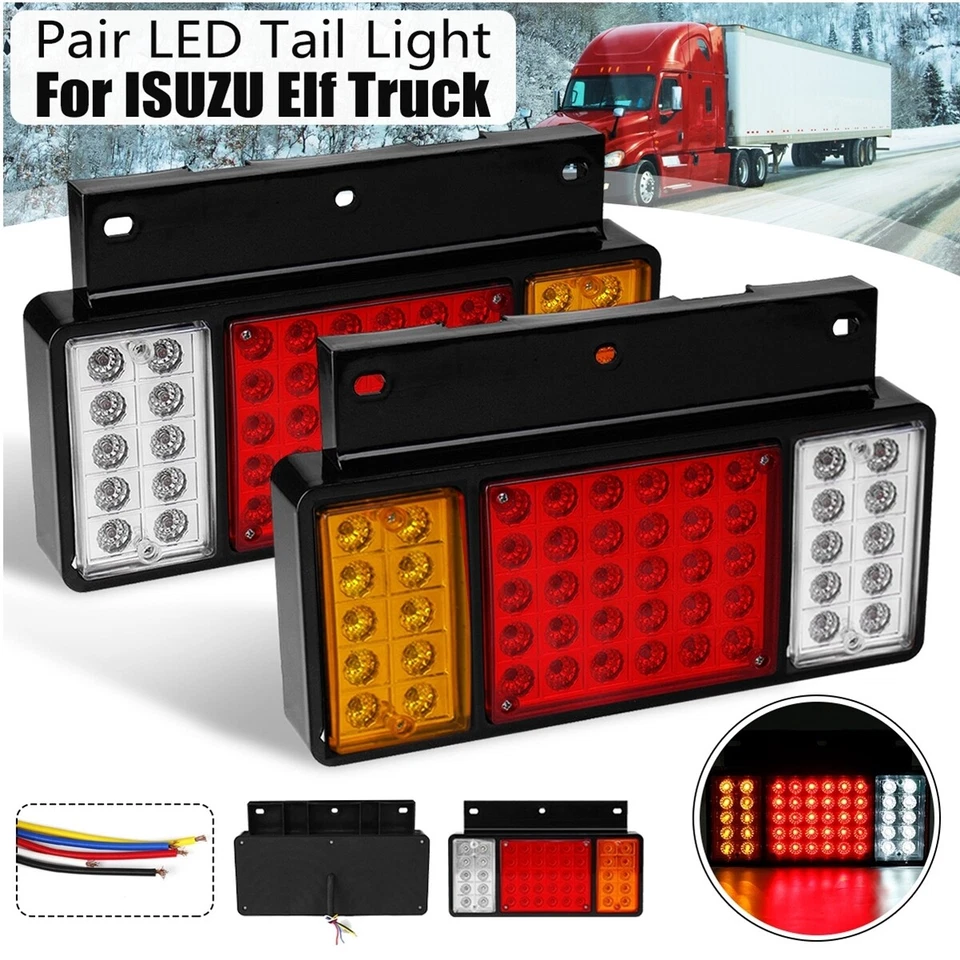 For GMC W Isuzu Elf Truck NPR NQR NRR NKR NHR 1984-up 50LED Rear Tail Light 2X - Image 1 of 4