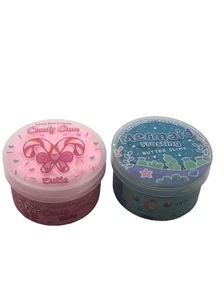 Menge 2 Neu ohne Etikett Schleim Spielzeug - blaue Meerjungfrau Zuckerguss Butterschleim und rosa Zuckerstange - Bild 1 von 24