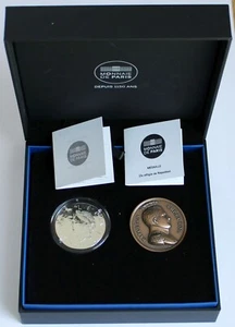 2014 Napoleon Silver 10€ Coin + 17th Effigy Bronze Medal Set, Monnaie de Paris - Picture 1 of 8
