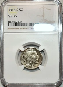 NGC VF-35 1915-S Buffalo Nickel, Strongly Detailed, Scarce Date specimen! - Picture 1 of 2