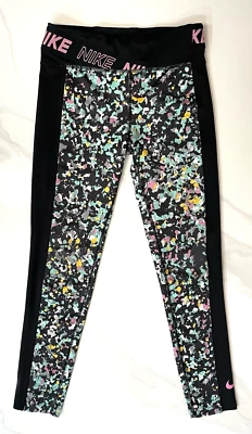 Legging de entrenamiento Nike Dri-Fit niños grandes niñas talla mediana - negro, rosa y verde Foto 1 de 4