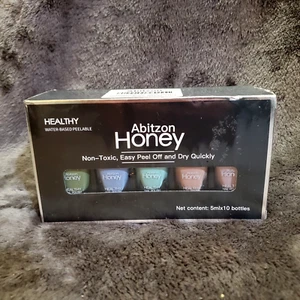Abitzon Nail Polish Set (10 Bottles) 5ml - Non-Toxic Eco-Friendly Easy Peel Off - Picture 1 of 8