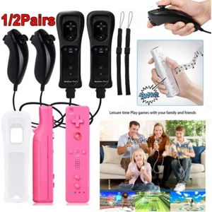 Built in Motion Plus Remote Controller & Nunchuck For Nintendo Wii/Wii U w/ Case - Picture 1 of 88