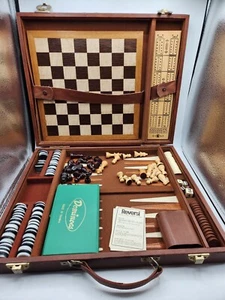 Vintage game set, wooden chess, dominos, backgammon READ DESCRIPTION - Picture 1 of 23
