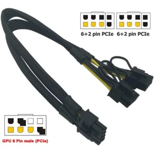 Power Supply Adapter Cable GPU CPU 8Pin Male to 2 x 8Pin(6+2) Male Power Cord - Bild 1 von 11