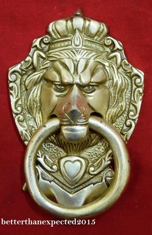 Lion Shape Door Knocker Brass Handicraft Home Door Knocker Decor Gift Item--6" Cover
