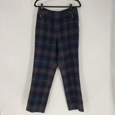 Pantalones para mujer Ralph Lauren 10P lana tartán forrados a cuadros bolsillos rectos Foto 1 de 4
