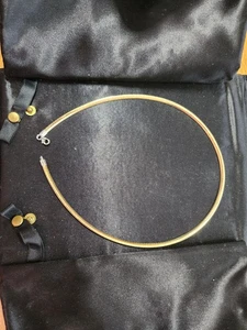 Italy 14K White And Yellow Gold Reversible Omega Collar Necklace 16" 15.8g - Picture 1 of 6