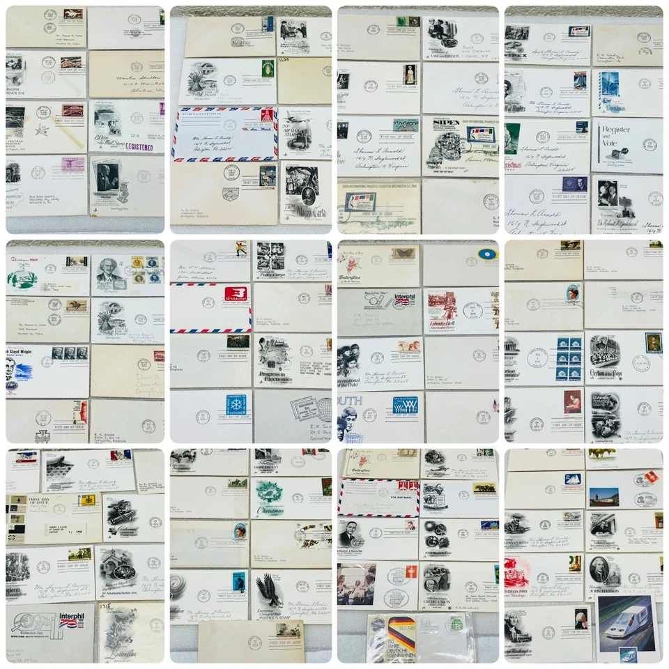 ¡¡Lote de 100!! ¡¡De colección!! Colección Primer Día FDC Cubiertas Años 50-80 Muchas Estampillas Foto 1 de 4