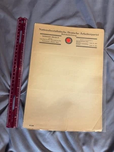 WWII Historical Document NSDAP Blank Letterhead German Third Reich - Picture 1 of 3