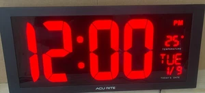 AcuRite Large Digital LED Oversized Wall Clock with Date and Temperature 18 Inch - Picture 1 of 4