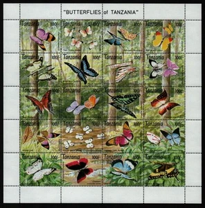 Tanzania 1993 - Mi-Nr. 1653-1672 ** - MNH - Arco ZD - Mariposas - Imagen 1 de 1