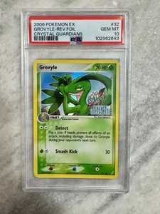 PSA 10 GEM MINT Pokemon Grovyle EX Crystal Guardians Reverse Holo Rare #32 - Picture 1 of 2