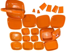 Vintage Pic Nic Pac by Pymsa Orange Plastic Service for 4 Retro with Box - Picture 1 of 7