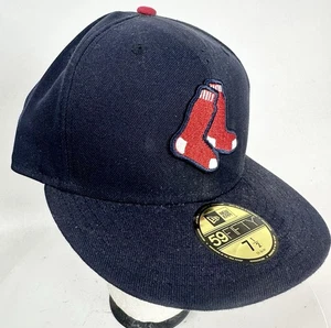 Boston Red Sox New Era Fitted Hat Size 7 1/2 Dark Blue NEW  - Picture 1 of 10