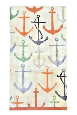 Якорь бумажные салфетки полотенца для рук гостей летний пляж домик лодка 20 шт набор из 2 - Изображение 1 из 4