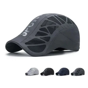 Quick Dry Sunscreen Men's Sun Cap Beret Hat Flat Hat Mesh Shade Baseball Caps - Picture 1 of 16