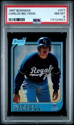 🔥1997 Bowman #377 Carlos Beltran 1st Bowman Kansas City Royals PSA 8🔥 - Image 1 of 2