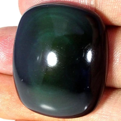 Cabochão almofada obsidiana arco-íris natural 78,10 ct pedra preciosa 29X35X11 mm - Imagem 1 de 4