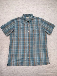 L.L. Bean Shirt Men's XLT Blue Gray Plaid SunSmart Cool Weave Woven Short Sleeve - Picture 1 of 10