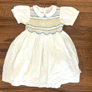 Mini Boden Heirloom Vintage Smock Dress White Ivory Size 4-5Y - Picture 1 of 9