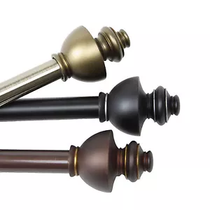 Kingly 3/4” Adjustable Window Drapery Curtain Rod 18"-170" (5 sizes, 3 colors) - Picture 1 of 7