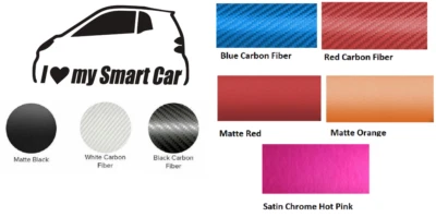 智能汽车 Fortwo 贴花“我爱我的智能汽车” — 第 1/4 张图片