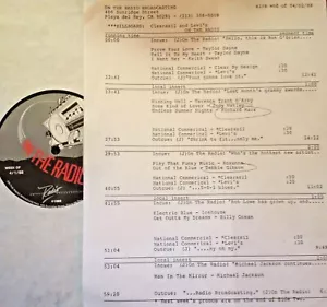RADIO SHOW: ON THE RADIO 4/2/88 TAYLOR DAYNE FEATURE, ICEHOUSE, BILLY OCEAN - Picture 1 of 1