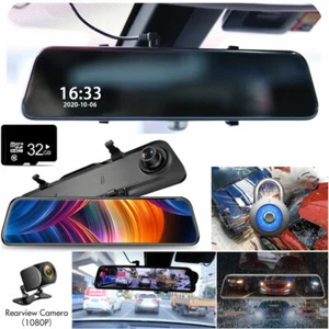 12" 1080P Auto Dashcam Rückspiegel Kamera Streaming Video Dual Lens +32GB - Bild 1 von 12