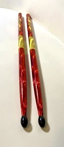 Disney MGM Rocking’ Rollin’ Coaster Red And Gold Sparkle Drum Sticks 16 Inch EUC - Picture 1 of 7