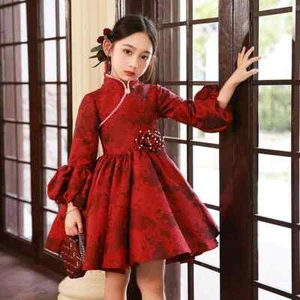 Chinese Style Girls Fashion Dress Formal Elegant Costumes Birthday Banquet Gown - Picture 1 of 19