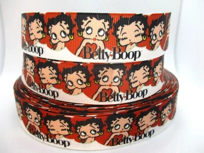 Betty Boop 1" Grosgrain Ribbon ~YOUR CHOICE 5 or 10 Yards (Sexy Cartoon) - Image 1 of 3