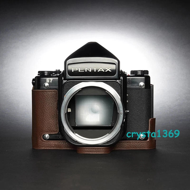  Handmade Genuine Real Leather Half Camera Case Cover Bag For Pentax 6X7 67 TTL - Image 1 of 4