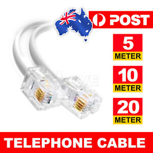 5M 10M 20M Telephone Phone Cable Cord RJ11 Plug Extension ADSL2 Filter Modem Fax