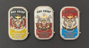 Lot of (3) USS CHIEF Coins Flags of Germany / Poland / Luxembourg 2.5" x 1.5" - Picture 1 of 2