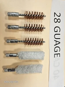 28 GUAGE SHOTGUN  BRONZE BRUSH AND MOP KIT 3 BRUSHES AND 2 MOPS 5PIECE KIT - Picture 1 of 5