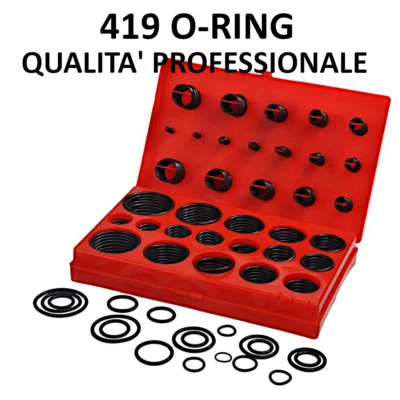 Kit guarnizioni O-ring 32 misure 419 pezzi Valigetta professional anelli gommini - Immagine 1 di 4