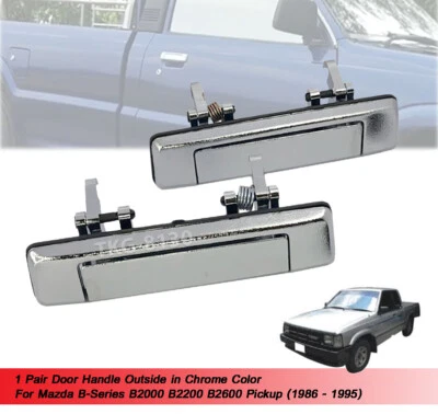 1 Pair Chrome Outside Door Handle For Mazda B2000 B2200 B2600 1986 1987 - 1995 - Imagem 1 de 4