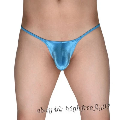 Men Posing Trunks Elastic Underwear Guy Penis Pouch Micro Thong Shiny Swimwear - Image 1 of 4