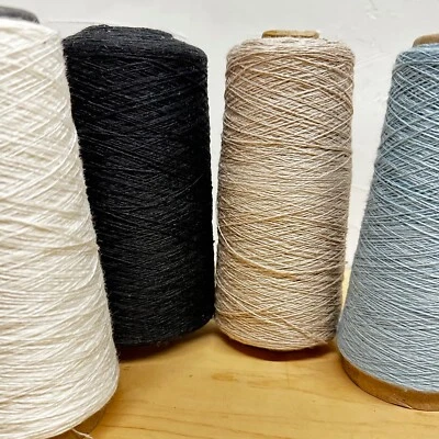 2 Lbs. 100%  Linen Yarn Cones Lot Crochet - Weaving - Knitting - Machine 1 - Image 1 of 4