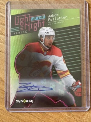 2023-24 UD Synergy Light Up The Night Green Rookie Auto JAKOB PELLETIER 27/99 - Image 1 of 2